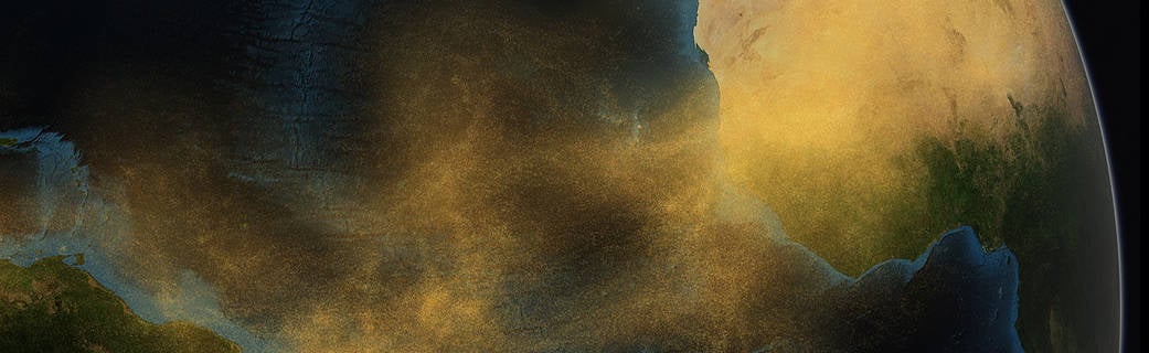 في كل عام ، يتم نقل 22,000 طن من الغبار من الصحراء الكبرى بواسطة التيارات الهوائية إلى غابات الأمازون المطيرة حيث تعد مصدرًا مهمًا للفوسفور للنباتات الاستوائية