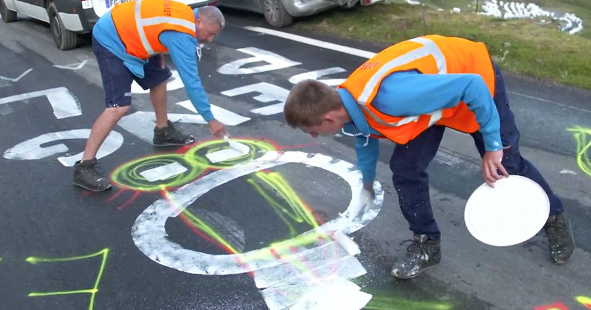 Tour de France Has a Dedicated Team to Travel Through the Route Ahead of the Stage to Cover Any Obscene Graffiti.